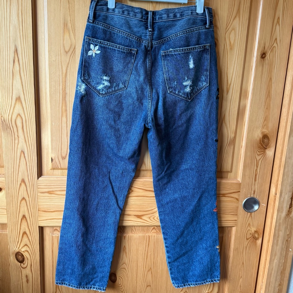 Driftwood Jordie Floral Embroidered Jeans 28 x 27 High Rise Straight Leg Boho - Picture 10 of 16
